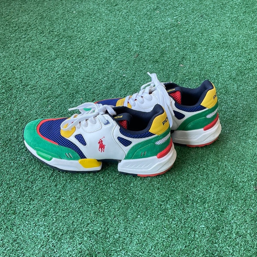 Polo by Ralph Lauren Green Blue Yellow White Athletic Sneakers